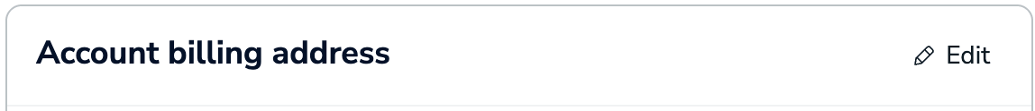 Select the Edit button to change the account's billing address.