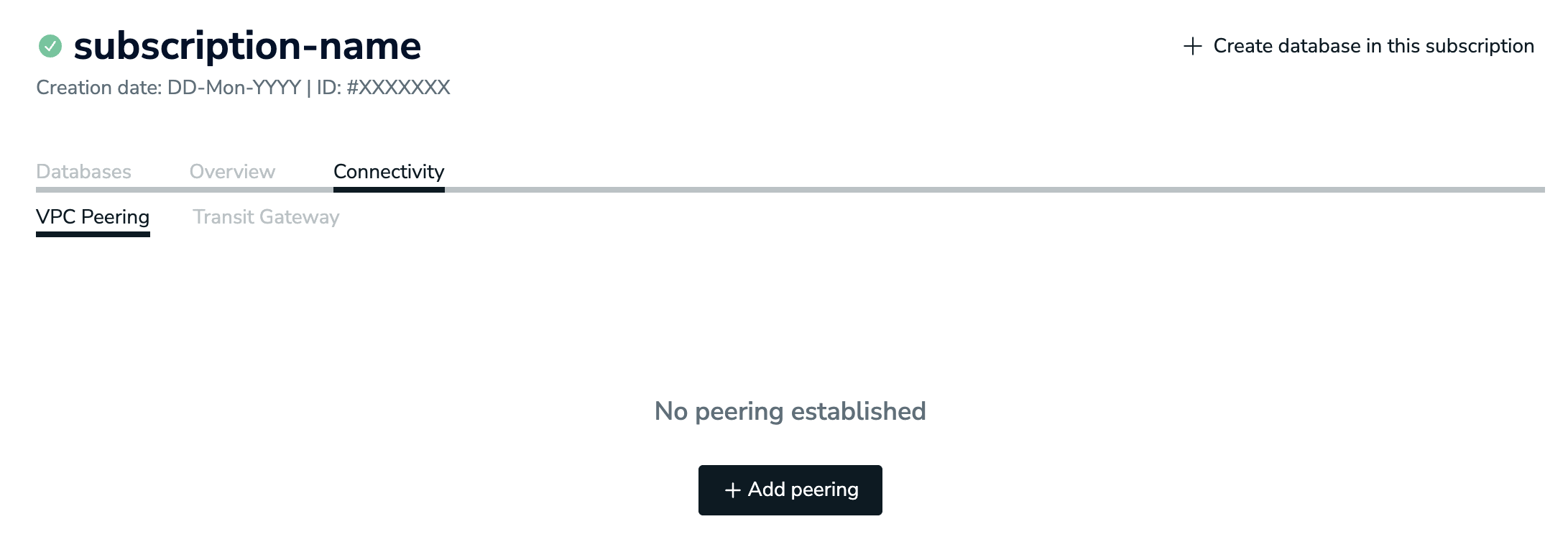 The Connectivity tab helps you secure your subscription.